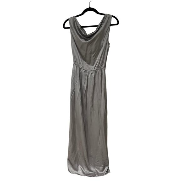 & Other Stories Gray Satin Draped Long Elegant Formal Dress Gown Size 2 - Picture 2 of 7